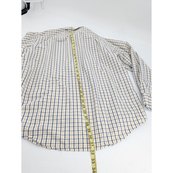 Izod 100% Cotton Logo Yellow Striped Long Sleeve Button Down Shirt Size Large - Picture 7 of 9
